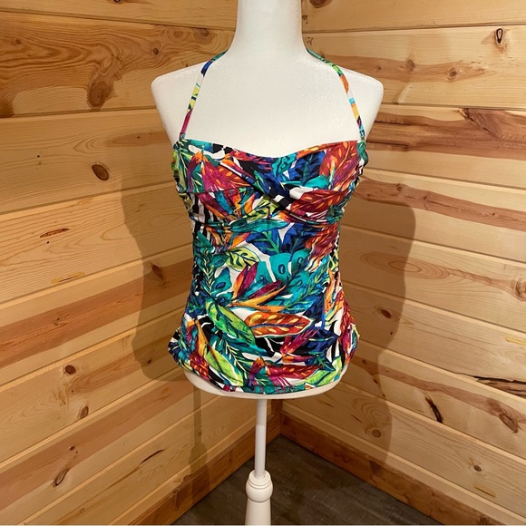 Ralph Lauren Multicolor Tropical Tankini Top Size 12 - Picture 1 of 5